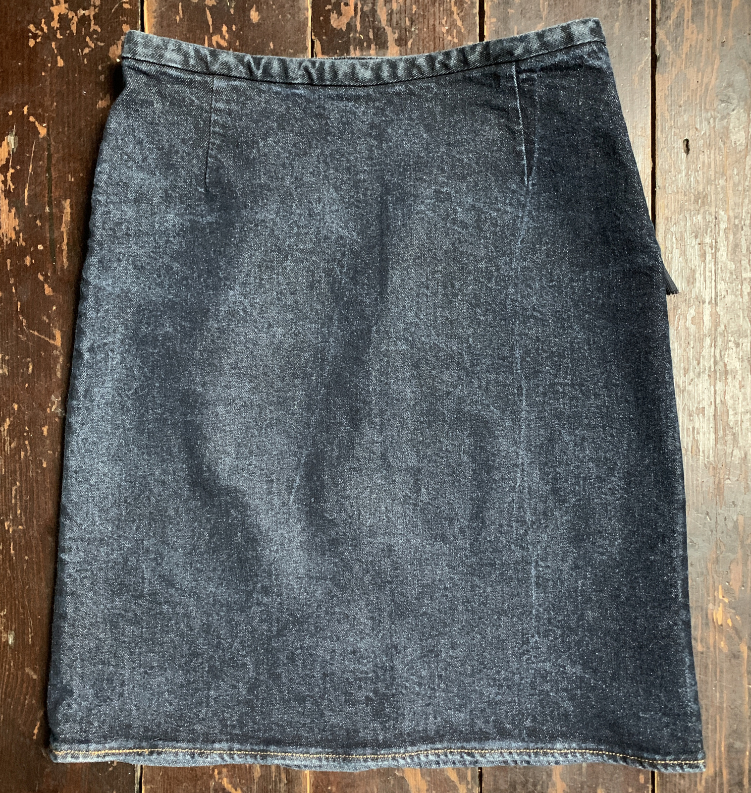 Vtg 1998 RARE Collectors Piece Blue Black HELMUT LANG Fitted Skinny Skirt Xs 6