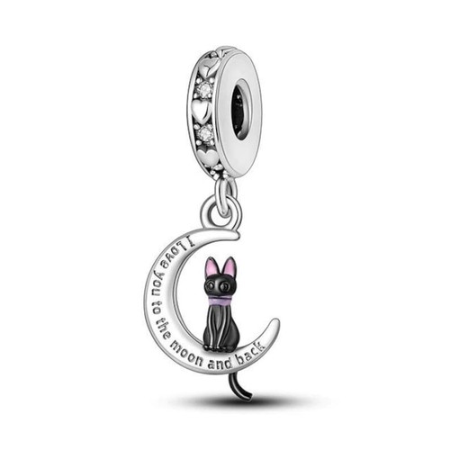 L'AMOUR 925 Sterlingsilber "I Love You to the Moon and Back" Katzencharm - Bild 3 von 6