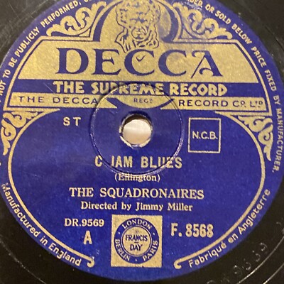 JAZZ Jimmy Miller Squadronaires 78 rpm DECCA SUPREME 8568 C JAM BLUES E+