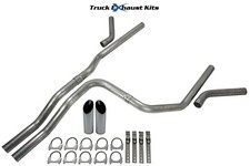 Chevy Avalanche 07-13 2.5 Dual Exhaust Kit C Exit No Muffler Sw Tip