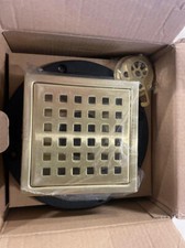 Square Shower 6 Floor Drain Removable Grate SUS 304 Stainless Steel Gold Color