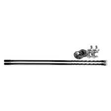 Aries 10826 Dual 4' CB Radio Whip Antenna Mirror Mount Kit - Black 750 Watt
