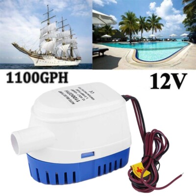 1100GPH 12V Tauchpumpe Automatische Ablaufpumpe Elektrisch für Boot Marine mit Schalter