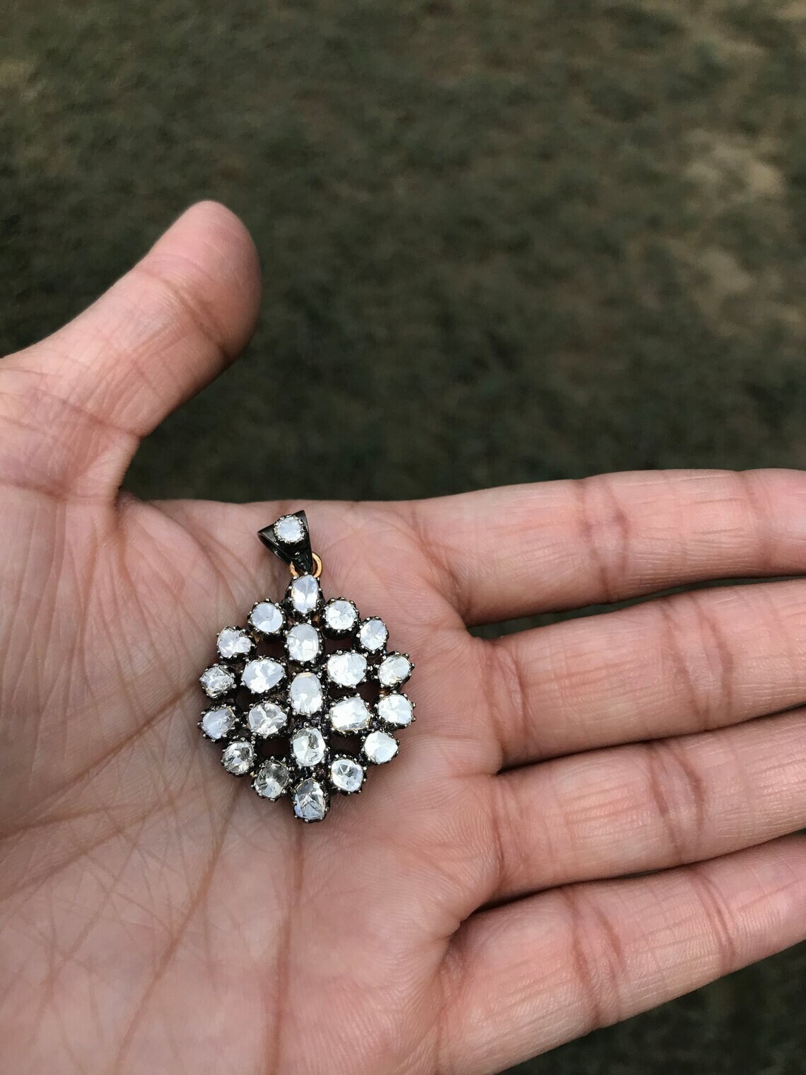 Polki Diamond Handmade Designer Pendant Jewelry 925 Sterling Silver