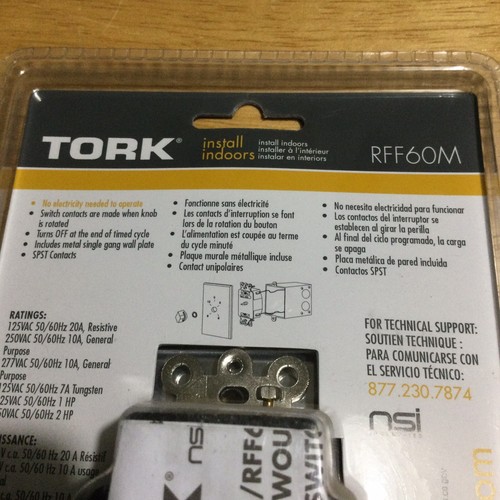 Tork Rff60m Spring-Wound Timer,Range 0 To 60 Minutes - Picture 3 of 5