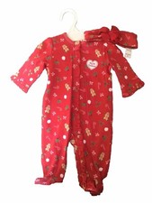 NWT Little Me My First Christmas Rufffled Footie Sz 3m Girl