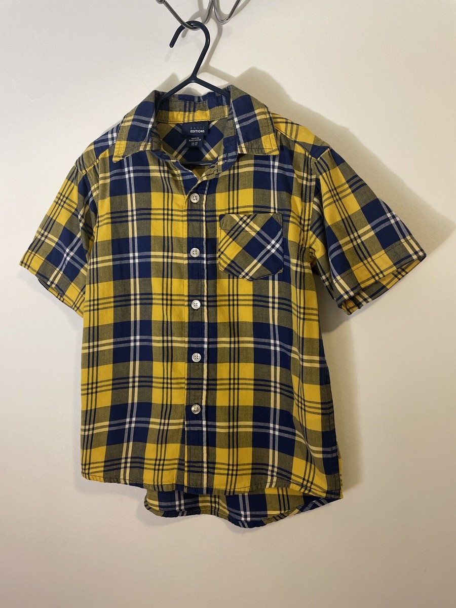 blue and yellow plaid dress shirt Tailor & Mason Big & Tall Plaid Shirt 45-112 Navy / 1XB