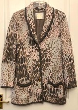 Gk Clothing Leopard Print Pink Brown Grey Jacket Made In Japan U.k. Size 10