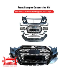 Front Bumper Conversion Kit For 2017 2018 2019 Audi A3 S3 Upgrade to RS3 Style