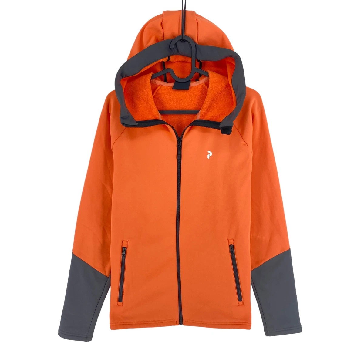 Peak Performance Orange Rider Full Zip Hooded Pullover Jacket Size