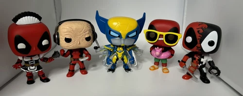 Funko Pop Marvel Deadpool Wolverine Loose Lot Of 5 Figures