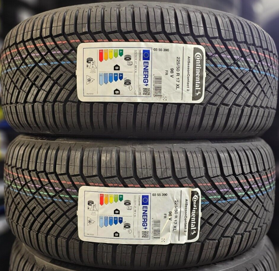 2X NEW CONTINENTAL ALL SEASON 225/50 R17 XL 98V CAR TYRES 225 50