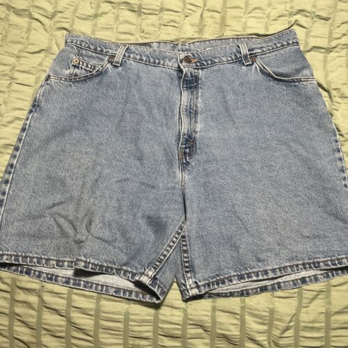 VTG USA Made Levis 951 Relaxed Fit Blue Denim Jean Shorts Orange Tab WMNS Sz 18 - Picture 1 of 8