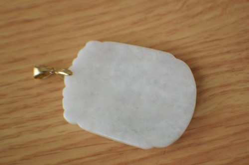 Ciondolo drago tartaruga intagliato giada 90,0 ct oro giallo 10 kt - solo ciondolo - Foto 4 di 6