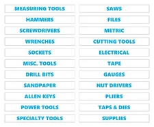 Toolbox Organizational Magnetic Labels By DCM Solutions