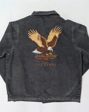 Harley-Davidson Cafe Las Vegas Denim Jacket - Embroidered Eagle - Men's 2XL