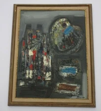 PIERRE BOSCO PAINTING ABSTRACT EXPRESSIONISM ITALIAN FRANCE PARIS MODERNIST 1964