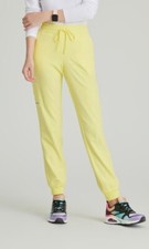 SKECHERS STRETCH JOGGER SCRUB PANTS IN LEMON GLOW YELLOW, ALL SIZES SKP552, NWT