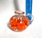 Vintage Orange Art Glass Flowers Candle Holder Maude and Bob St. Clair W/bubbles