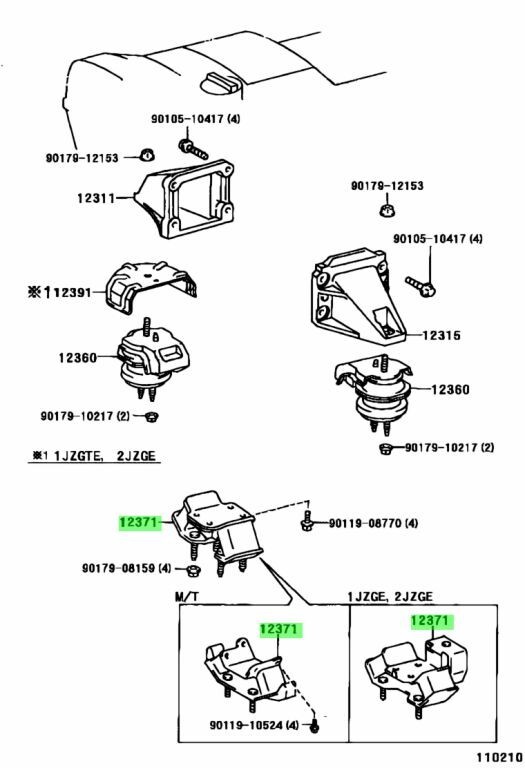 @るーちー Toyota Jzx100 Gearbox Mount Chaser Cresta Mark 2 12371-46170