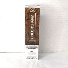 NEW COLORCHARM Demi Permanent Hair Color 6N Dark Neutral Blonde Gloss Wella 2oz 