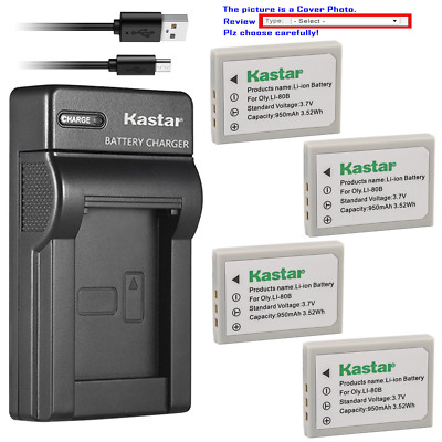 Kastar Battery Slim Charger for Originele OTB Accu Battery Voigtlander Virtus D4
