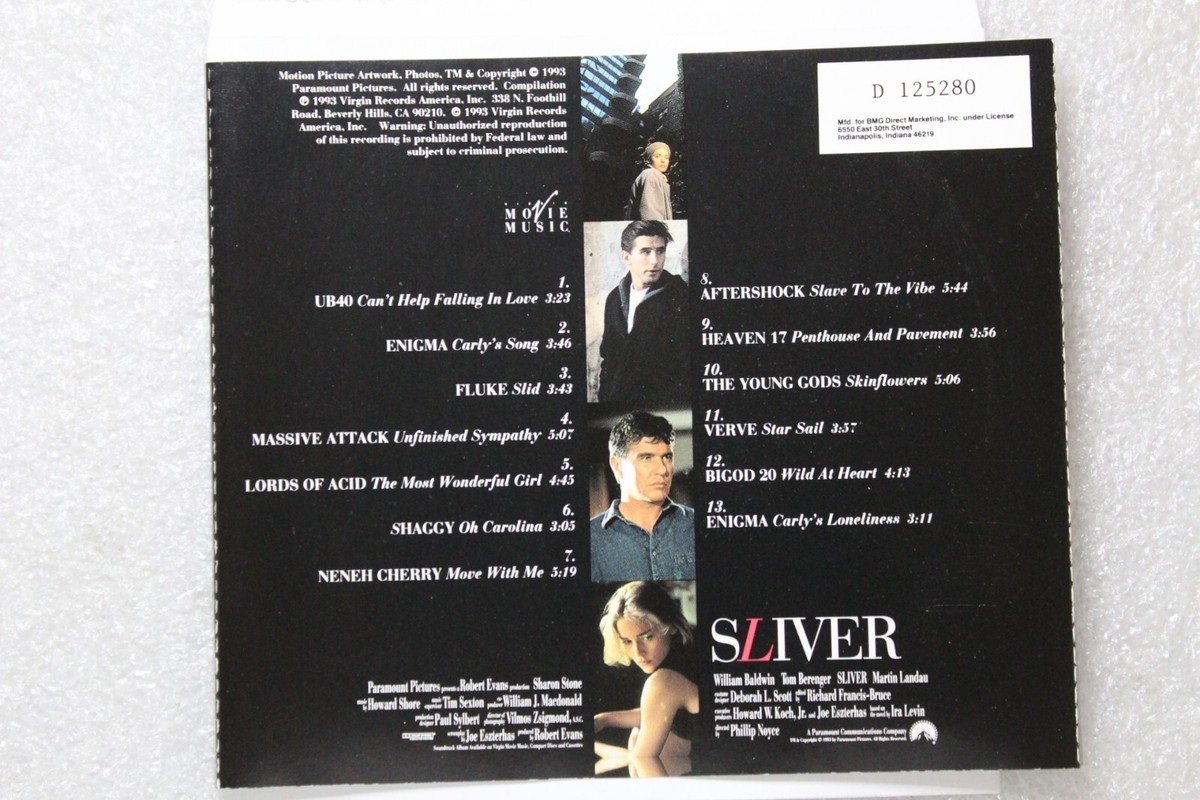 Sliver Original Motion Picture Soundtrack CD 77778806424| eBay
