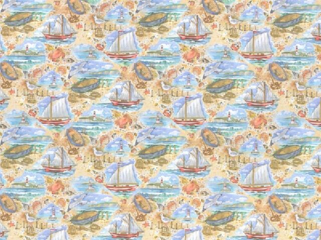 Dolls House Miniature 1/12th Scale &#039;At the Seaside&#039; Wallpaper 16" x 11" PP242