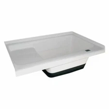 Icon 00475 RV Trailer Step Bath Tub Right Hand Colonial White 36"L x 24"W