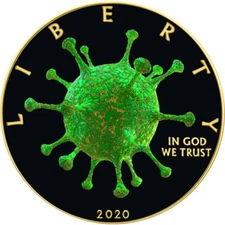 RARE 199pc American Silver Eagle OUTBREAK COVID CORONAVIRUS 2020 Liberty $1 Coin