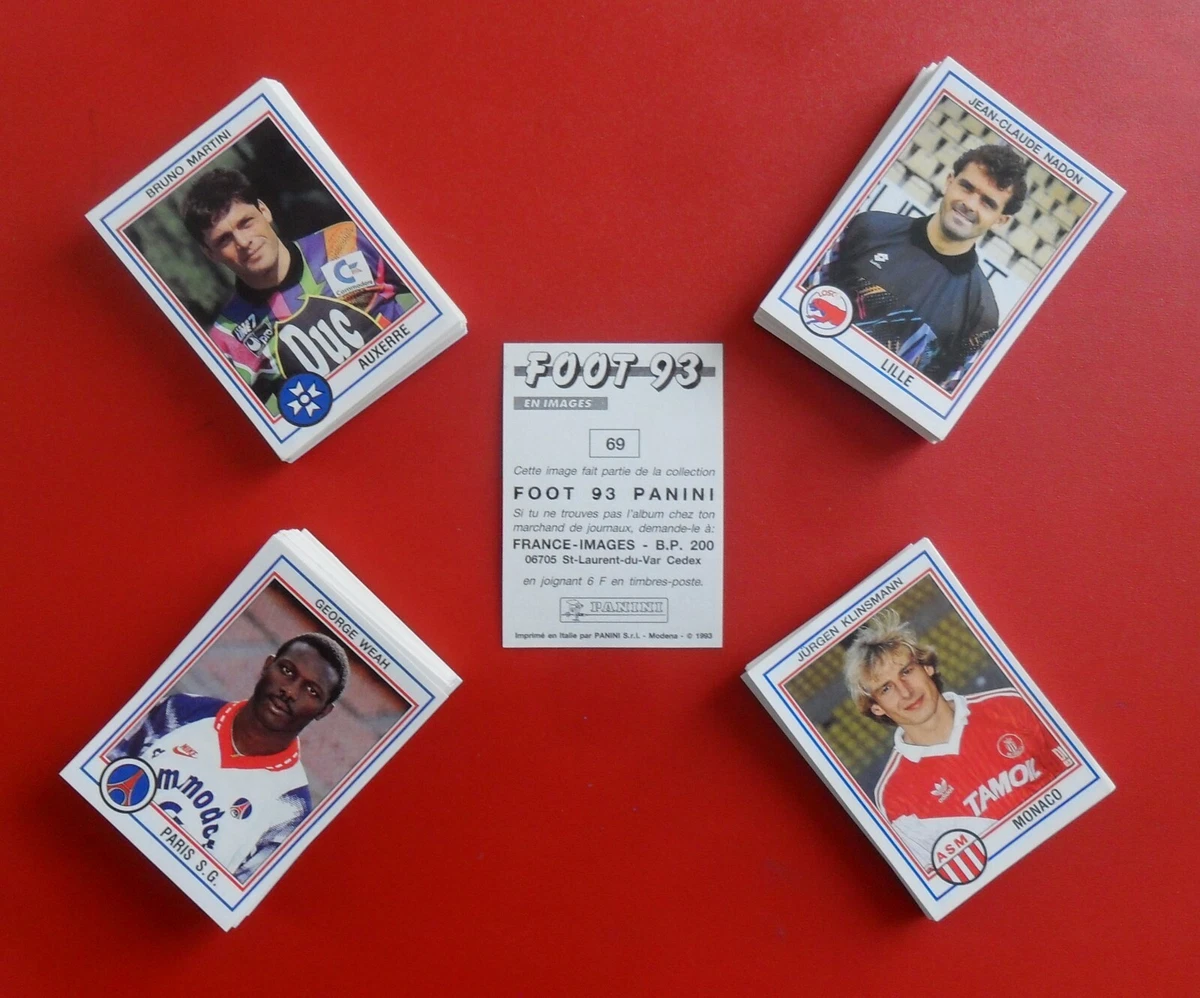 Lot De 10 Stickers Panini Foot 93 - Saison 1994 - France - Non Collés