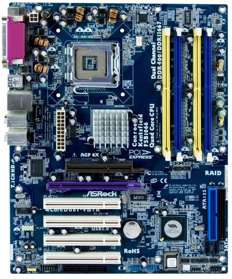 Mainboard Asrock 4CoreDual-VSTA S.775 DDR/DDR2 AGP PCIe - Immagine 2 di 2
