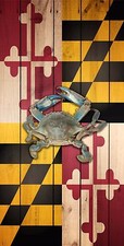 Baltimore Maryland BLUE CRAB Flag Cornhole 3M Decal Wrap Set