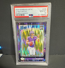 2024 Panini Donruss Optic J.J. McCarthy #235 Purple Shock Prizm PSA 10 RC