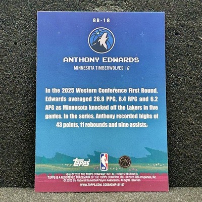 Anthony Edwards 8-Bit Ballers 2025-26 Topps #8B-18 | eBay