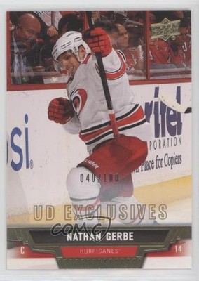 2013-14 Upper Deck UD Exclusives 40/100 Nathan Gerbe #390 i9y