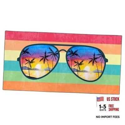 Beach Towel Oversized 36''x72'' Quick Dry Lightweight Coconut Tree Sunglasses