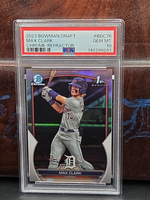 #ad 2023 Bowman Draft Max Clark 1st Chrome Refractor PSA 10 $125.00