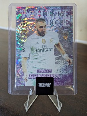 Topps Total Football TTF Karim Benzema Real Madrid Purple /25 White Ice