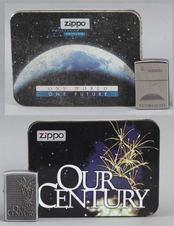 Vintage ZIPPO Millennium Edition & Our Century Collectors Edition Lighters NR