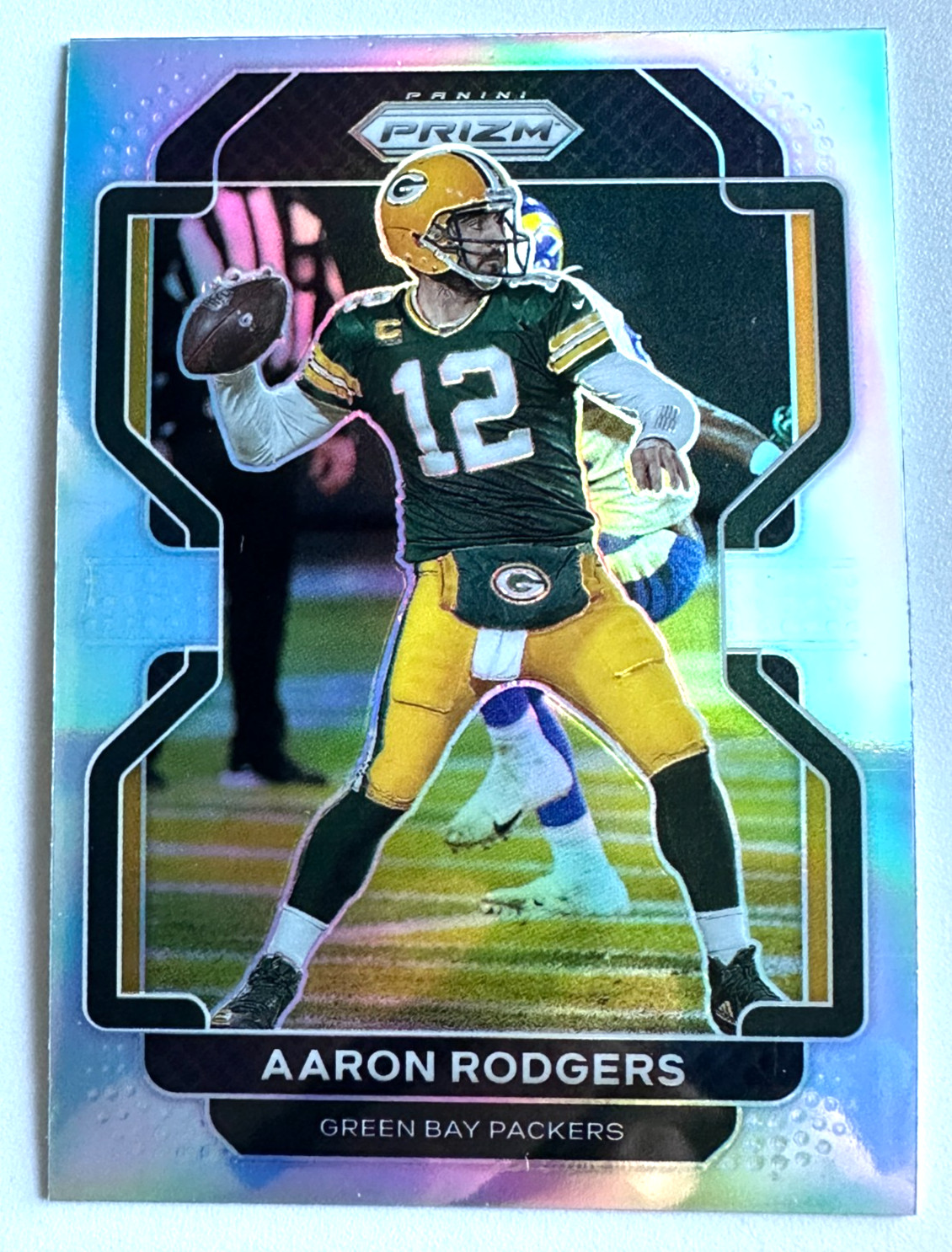 Aaron Rodgers SILVER PRIZM!! NICE!! 2021 Panini Prizm -  #138 Steelers Packers