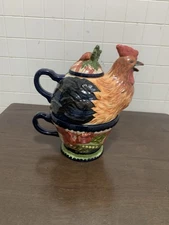 Tracy Porter Stonehouse Farm Collection Rooster  Tea For One