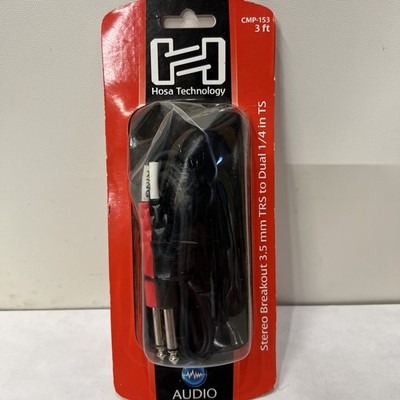 Stereo Breakout 3.5 Mm TRS To Dual 1/4 In. TS - Hosa Tech - 3 Ft. - Pro Audio