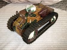 50's Marx E12 mechanical toy tank, great art graphics, WORKS, heavier 2lbs