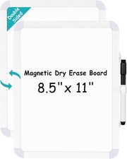 WALGLASS Small Dry Erase Whiteboard, 8.5" x 11" Magnetic White Board for Wall, F
