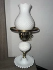 Vintage White Hobnail Milk Glass Lamp With Key Switch - Bulb Included