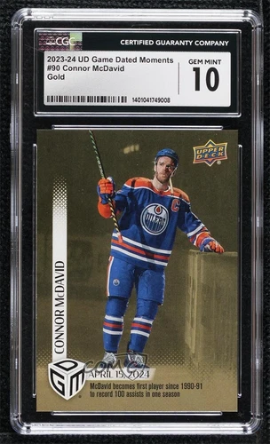 2023 Upper Deck Game Dated Moments Gold /100 Connor McDavid #90 CGC 10 Gem Mint