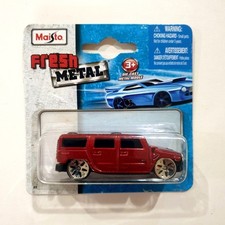 Maisto Red 2003 Hummer H2 SUV Humvee Silver Rim 1/64 Diecast
