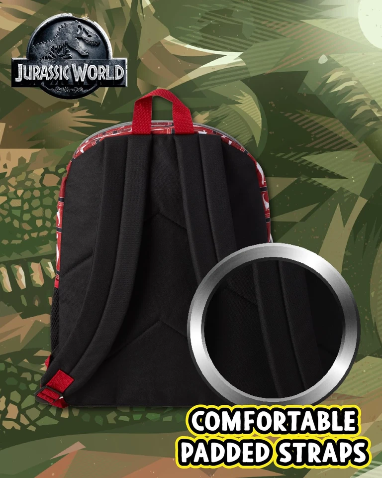 Jurassic Park Boys and Girls Backpack - 16" 3D Dinosaur Elementary School Bookba - Image 3 of 4
