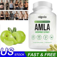 Alevia Organic Amla Capsules 1000mg Indian Gooseberry Antioxidant Supplement 60c